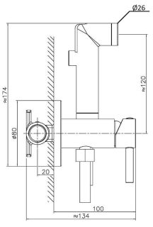 Orange Karl M05-888cr смеситель скрытого монтажа с внутренней частью и гиг.душем